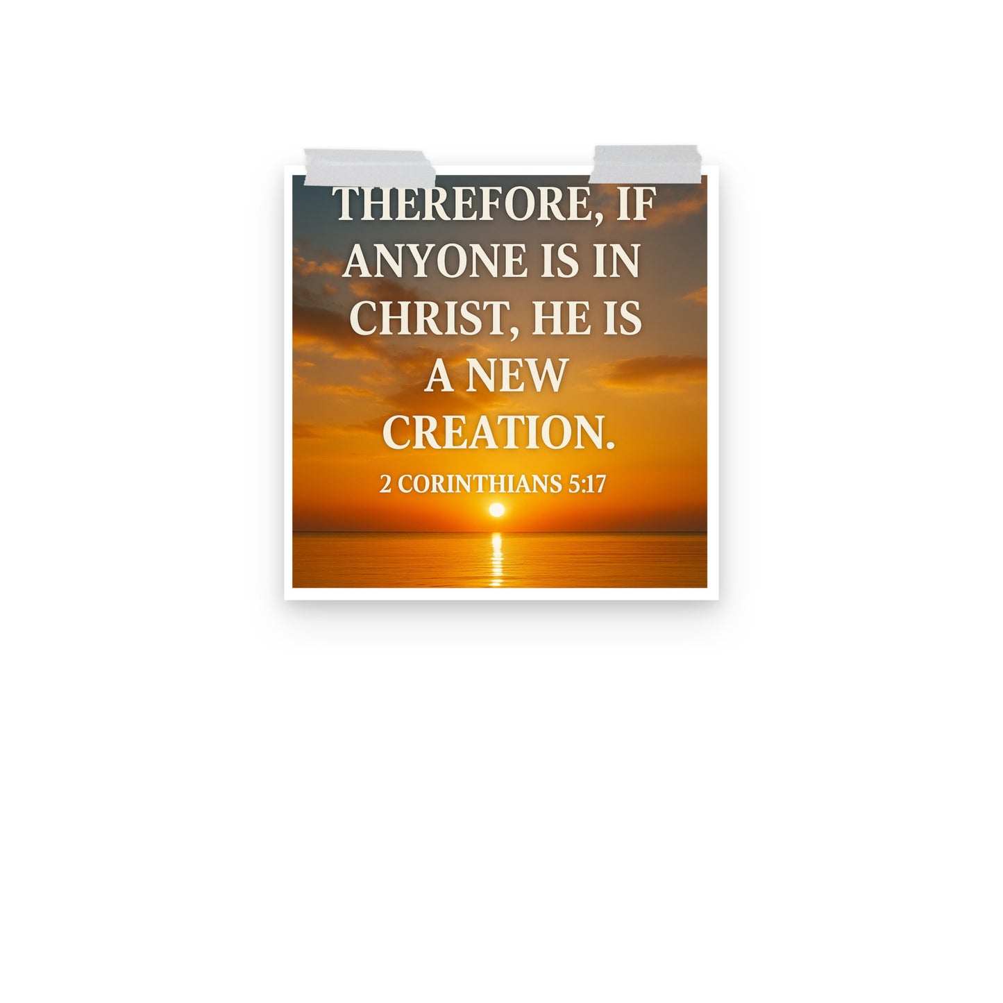 Christian Scripture Poster – 2 Corinthians 5:17 Bible Verse Wall Art by Your Divine Network | Faith Home Décor