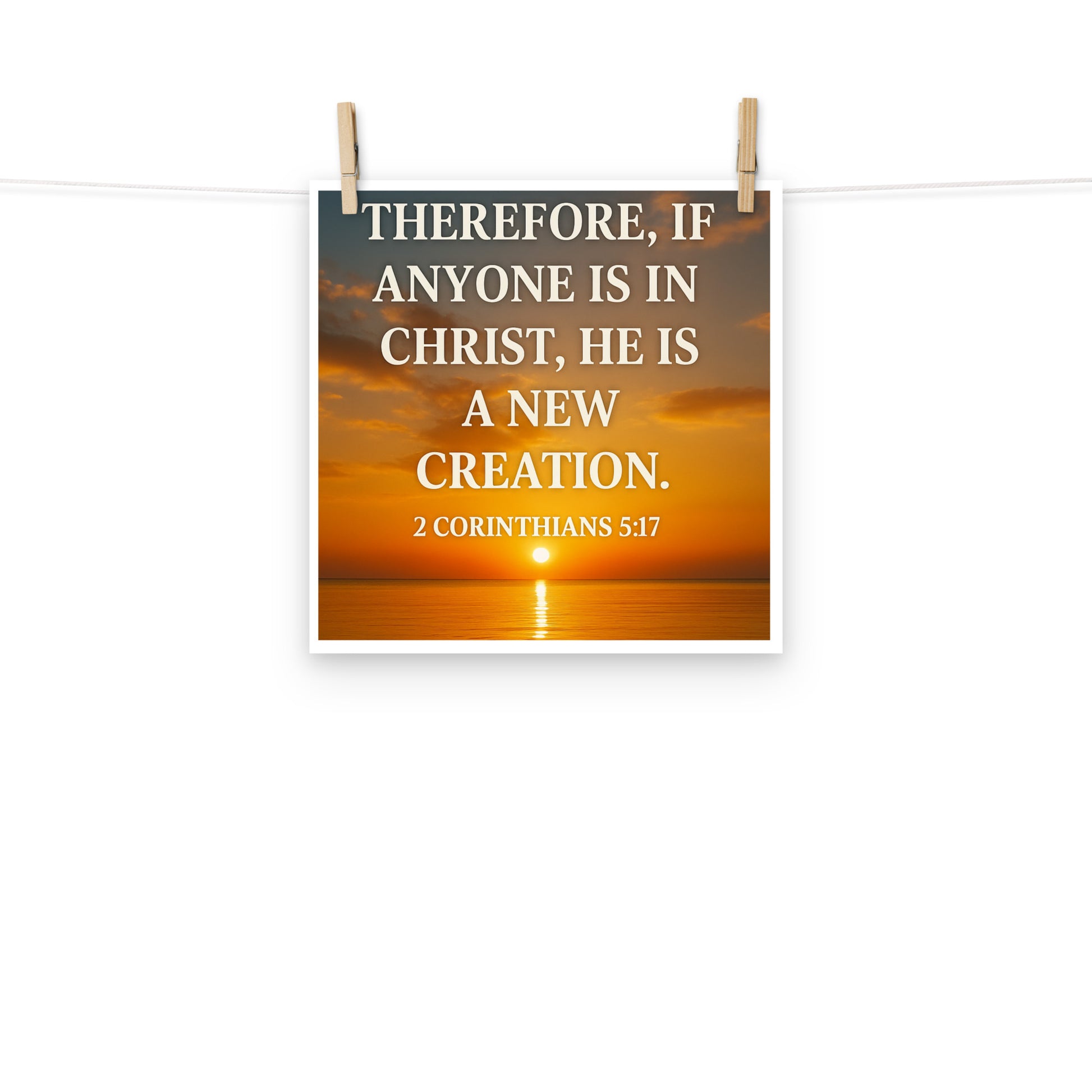 Christian Scripture Poster – 2 Corinthians 5:17 Bible Verse Wall Art by Your Divine Network | Faith Home Décor