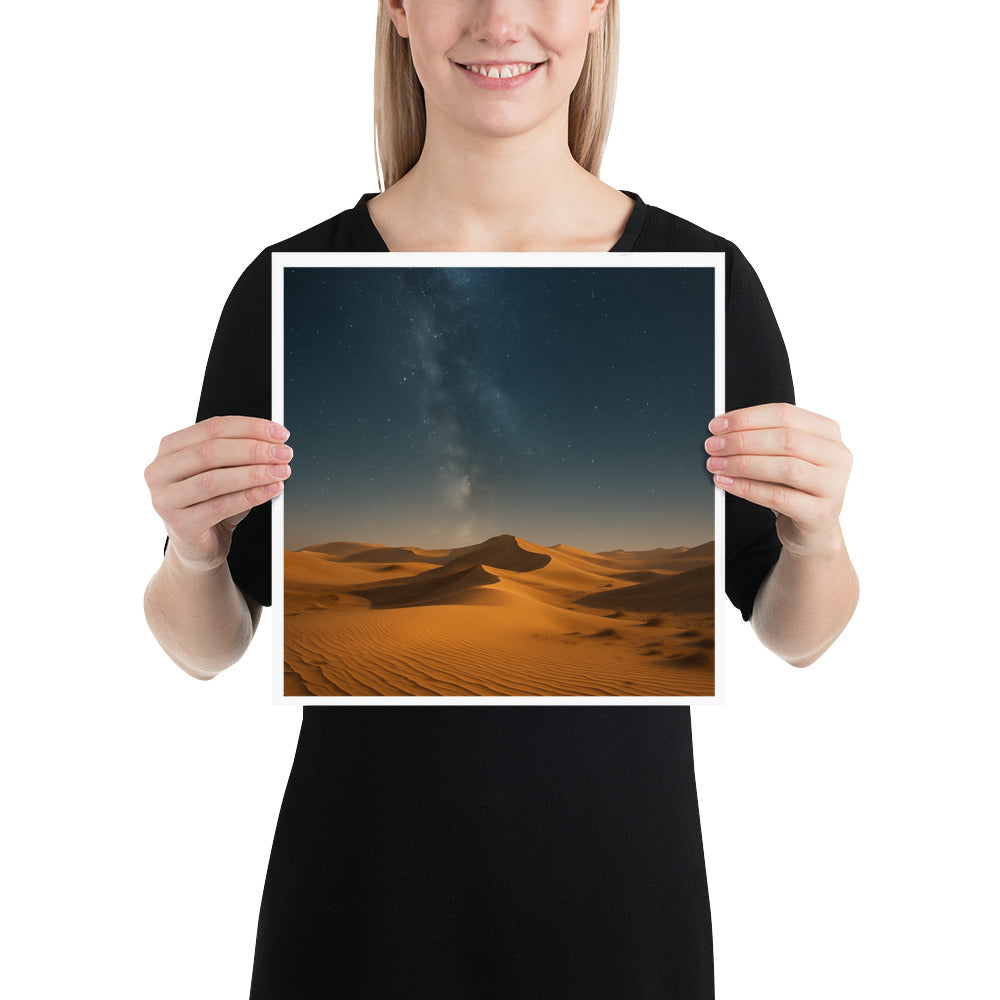 Desert night sky Christian poster with stars over wilderness