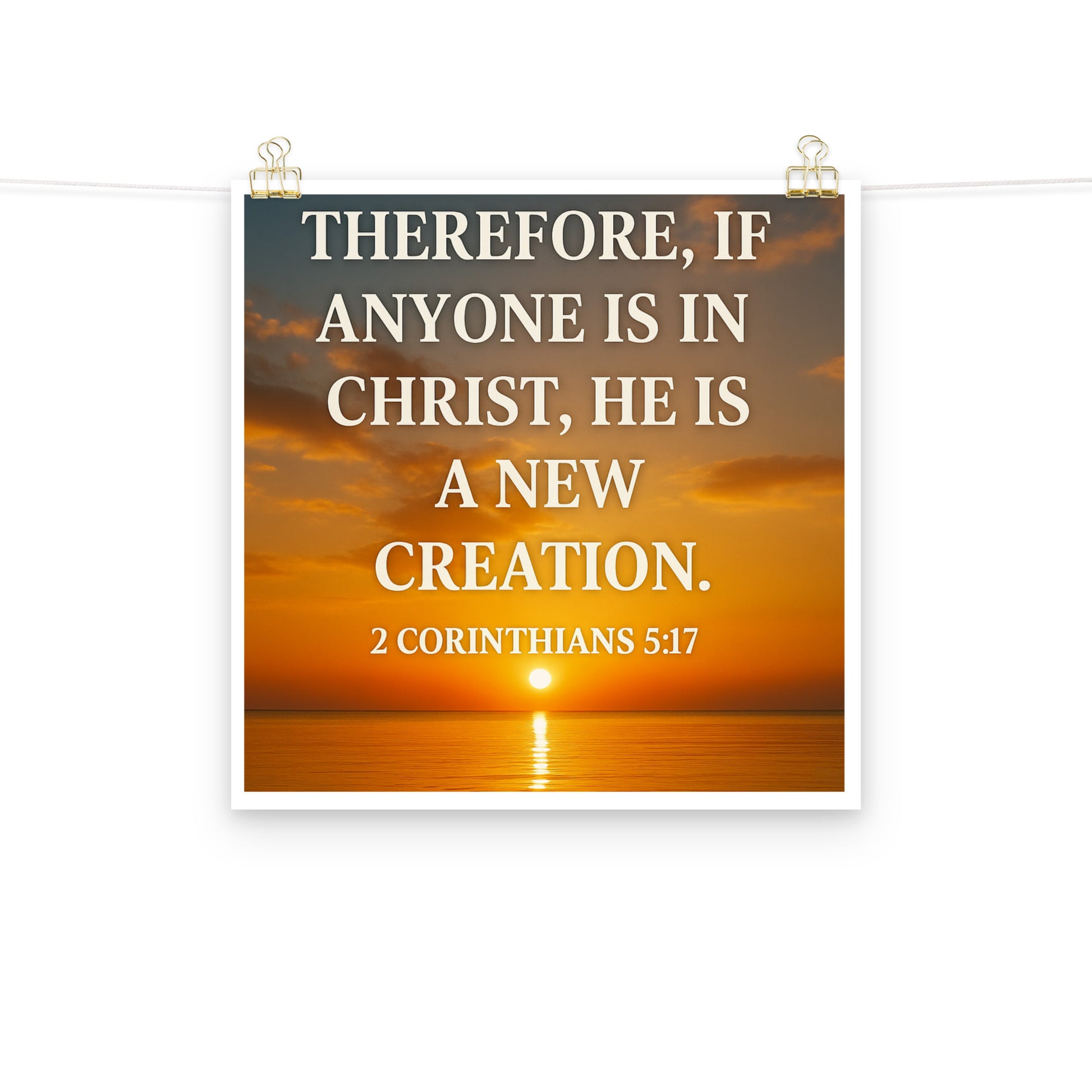 Christian Scripture Poster – 2 Corinthians 5:17 Bible Verse Wall Art by Your Divine Network | Faith Home Décor