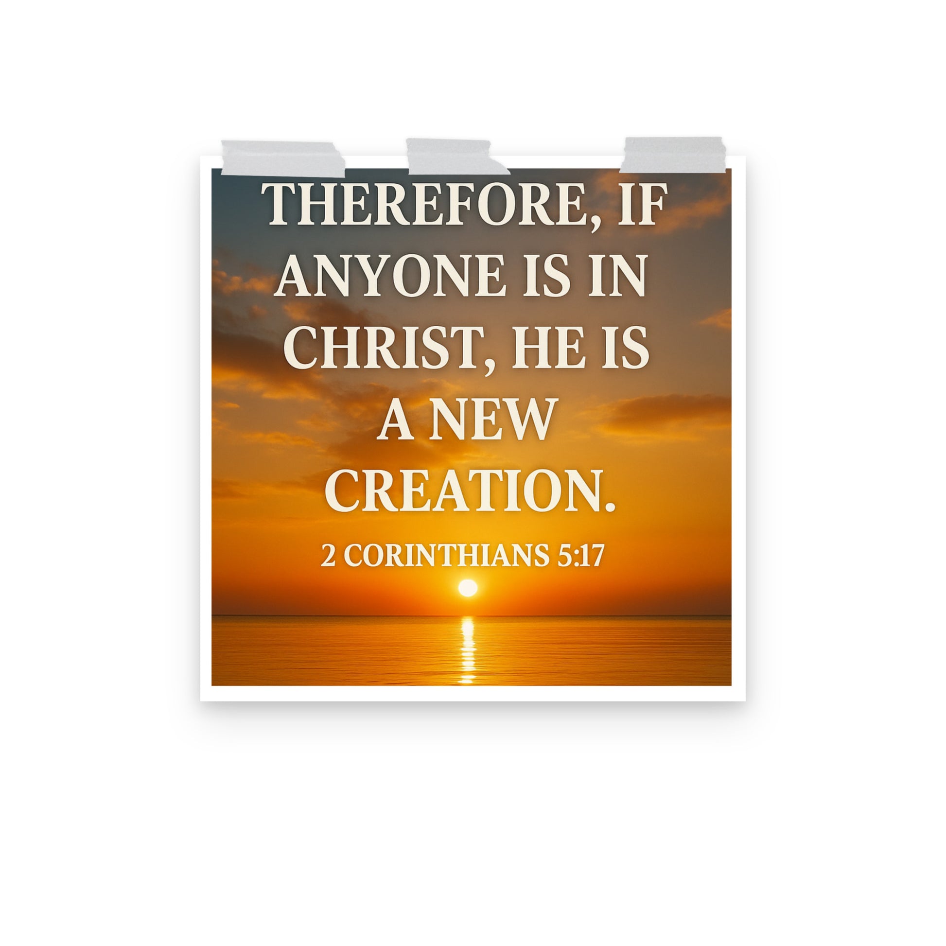 Christian Scripture Poster – 2 Corinthians 5:17 Bible Verse Wall Art by Your Divine Network | Faith Home Décor