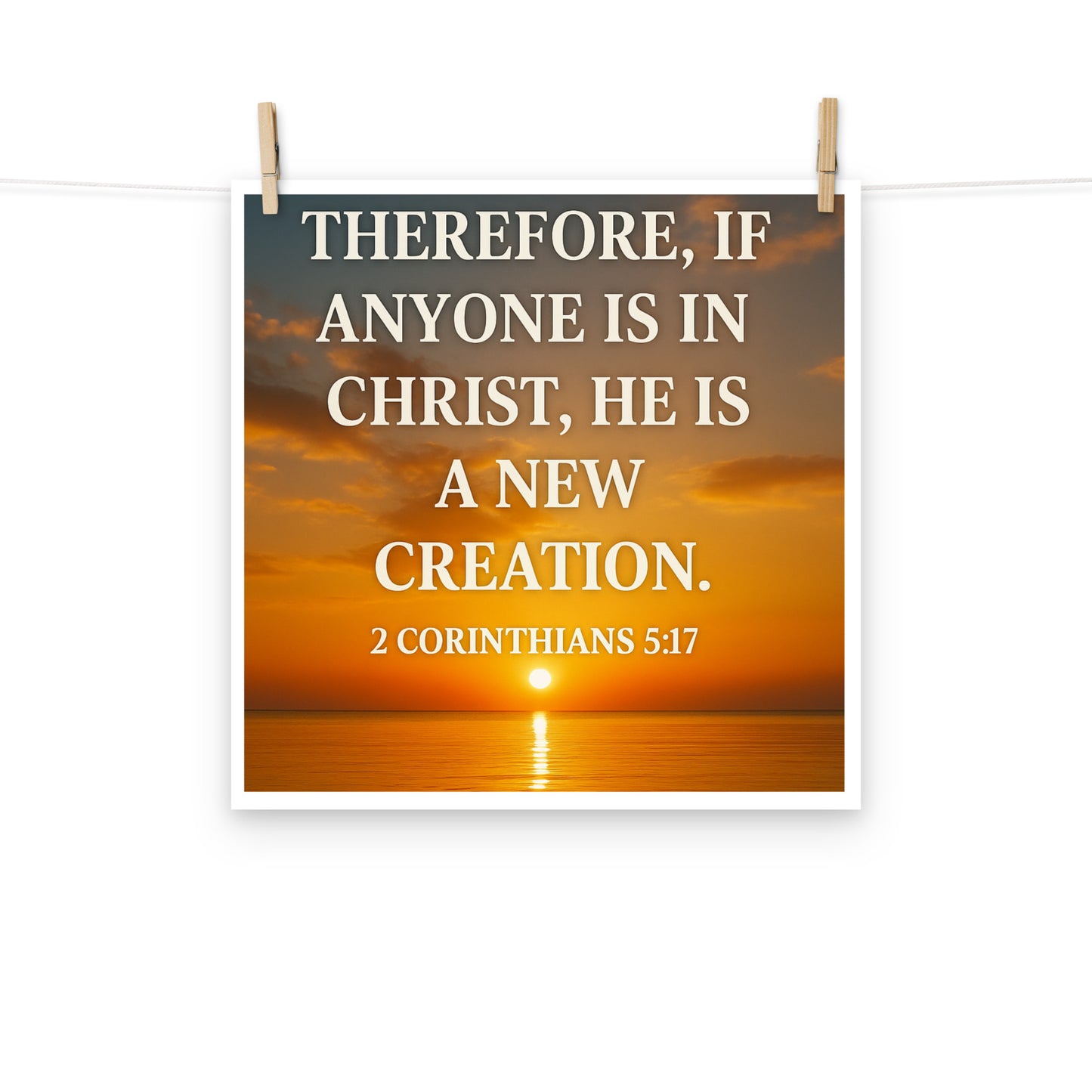 Christian Scripture Poster – 2 Corinthians 5:17 Bible Verse Wall Art by Your Divine Network | Faith Home Décor