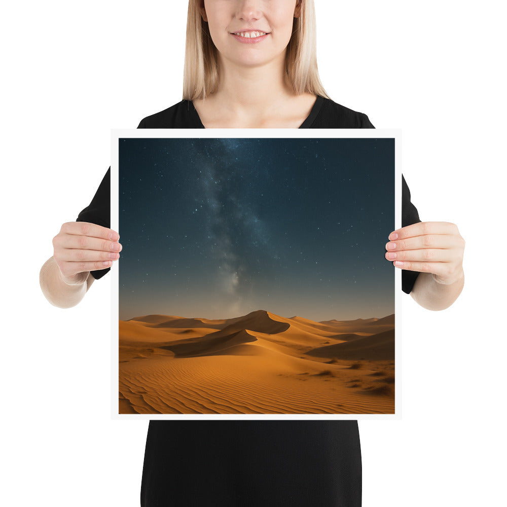 Desert night sky Christian poster with stars over wilderness