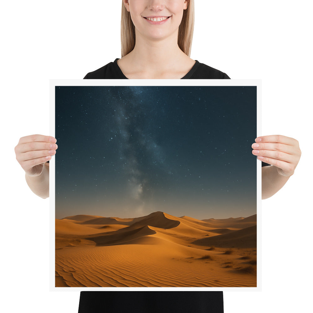Desert night sky Christian poster with stars over wilderness