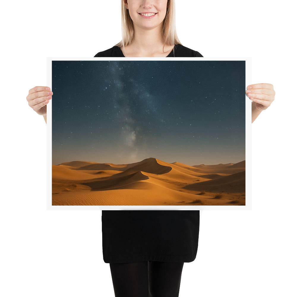 Desert night sky Christian poster with stars over wilderness