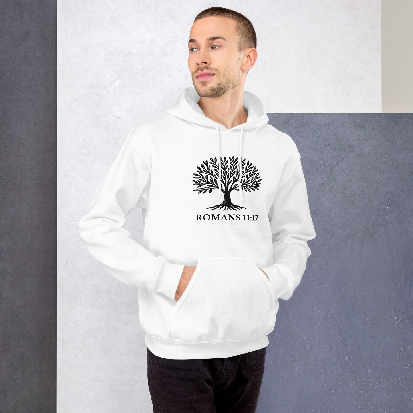 Christian Hoodie  Romans 11:17 Grafted into the Olive Tree Scripture Unisex Hoodie