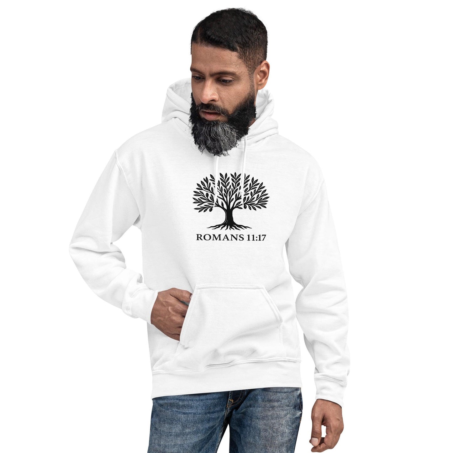 Christian Hoodie  Romans 11:17 Grafted into the Olive Tree Scripture Unisex Hoodie