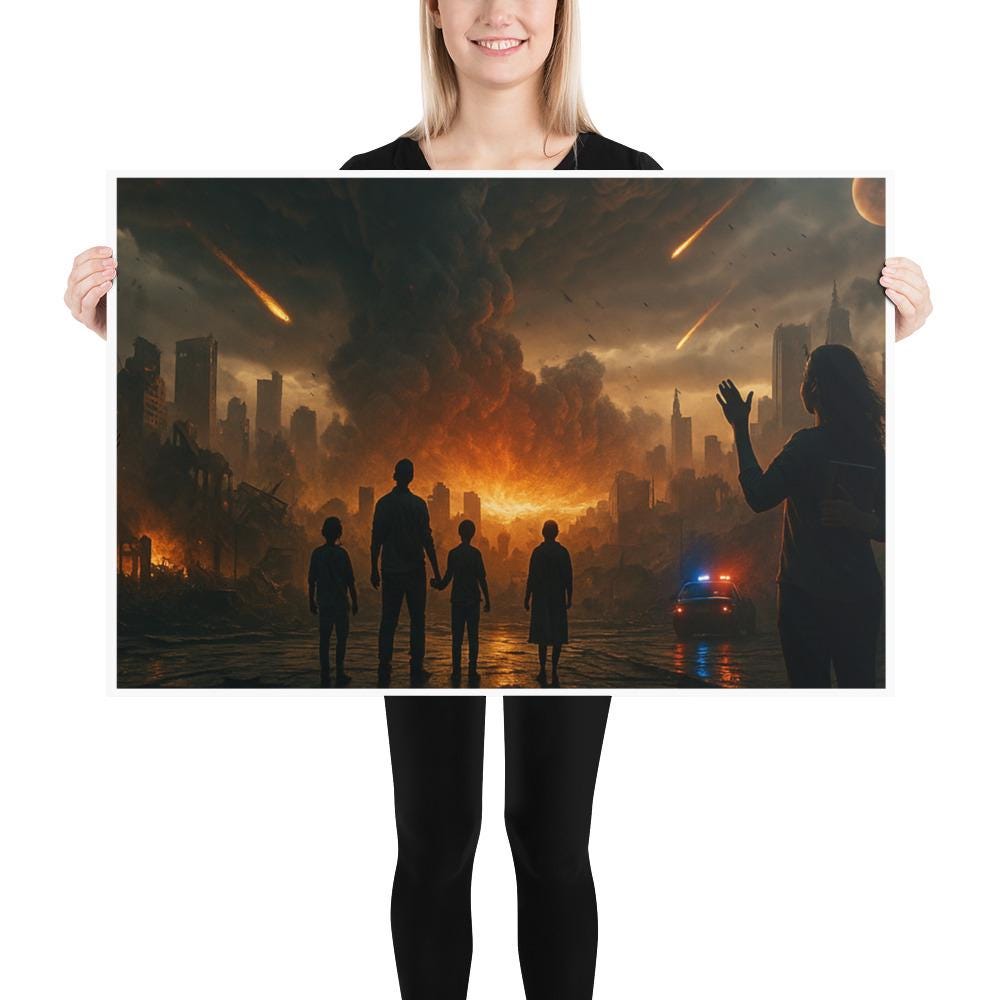 Christian wall art depicting the final battle of Armageddon inspired by Revelation 19, symbolizing Christ’s return, judgment, and victory over darkness.