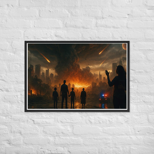 Framed Christian wall art inspired by Revelation 19, depicting the final battle of Armageddon. Symbol of Christ’s return, judgment, and victory.