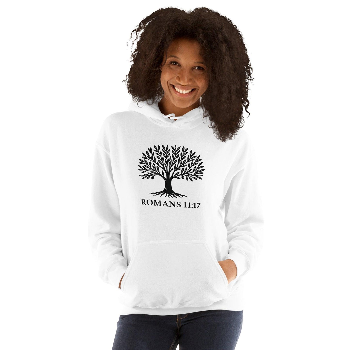 Christian Hoodie  Romans 11:17 Grafted into the Olive Tree Scripture Unisex Hoodie