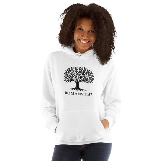 Christian Hoodie  Romans 11:17 Grafted into the Olive Tree Scripture Unisex Hoodie