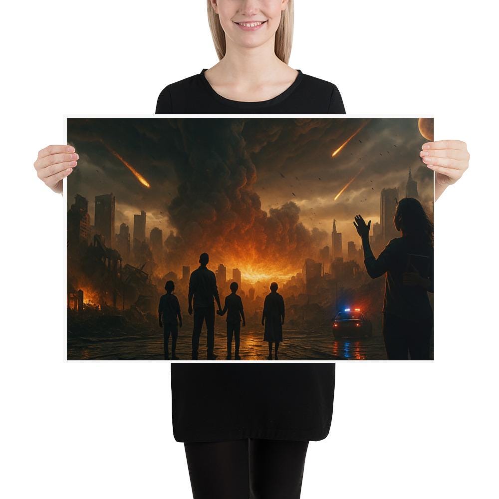 Christian wall art depicting the final battle of Armageddon inspired by Revelation 19, symbolizing Christ’s return, judgment, and victory over darkness.