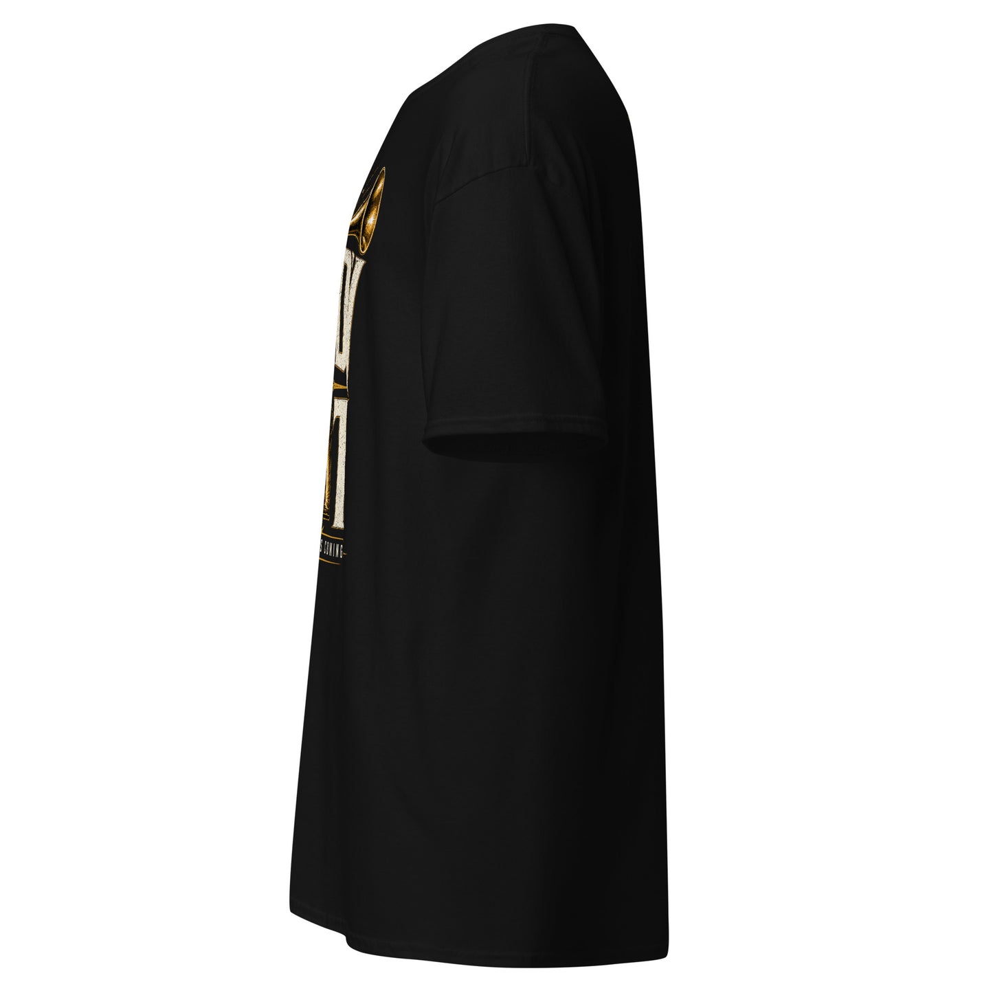 “Christian black t shirt ready or not the King is coming design trumpet crown faith apparel”