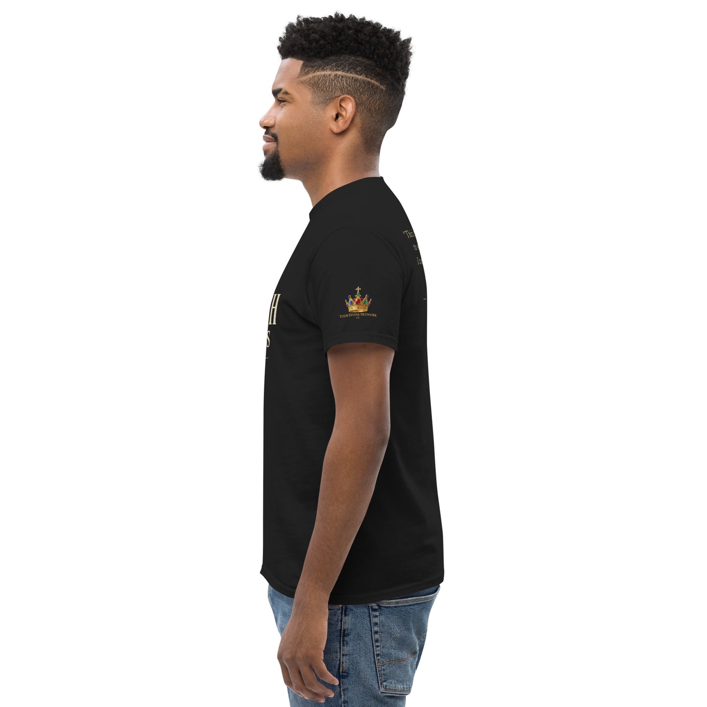 “Christian black t shirt the truth divides front and back Matthew 10:34 scripture faith apparel”