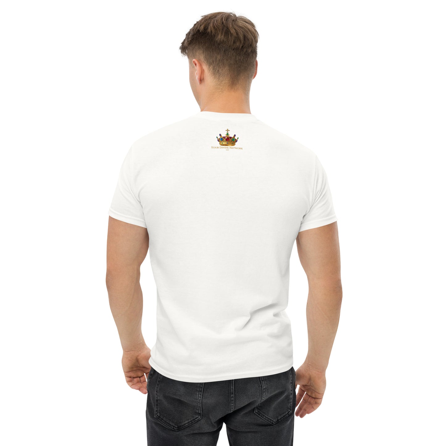 “Christian white t shirt survival turned into surrender design cross nails crown of thorns faith apparel”