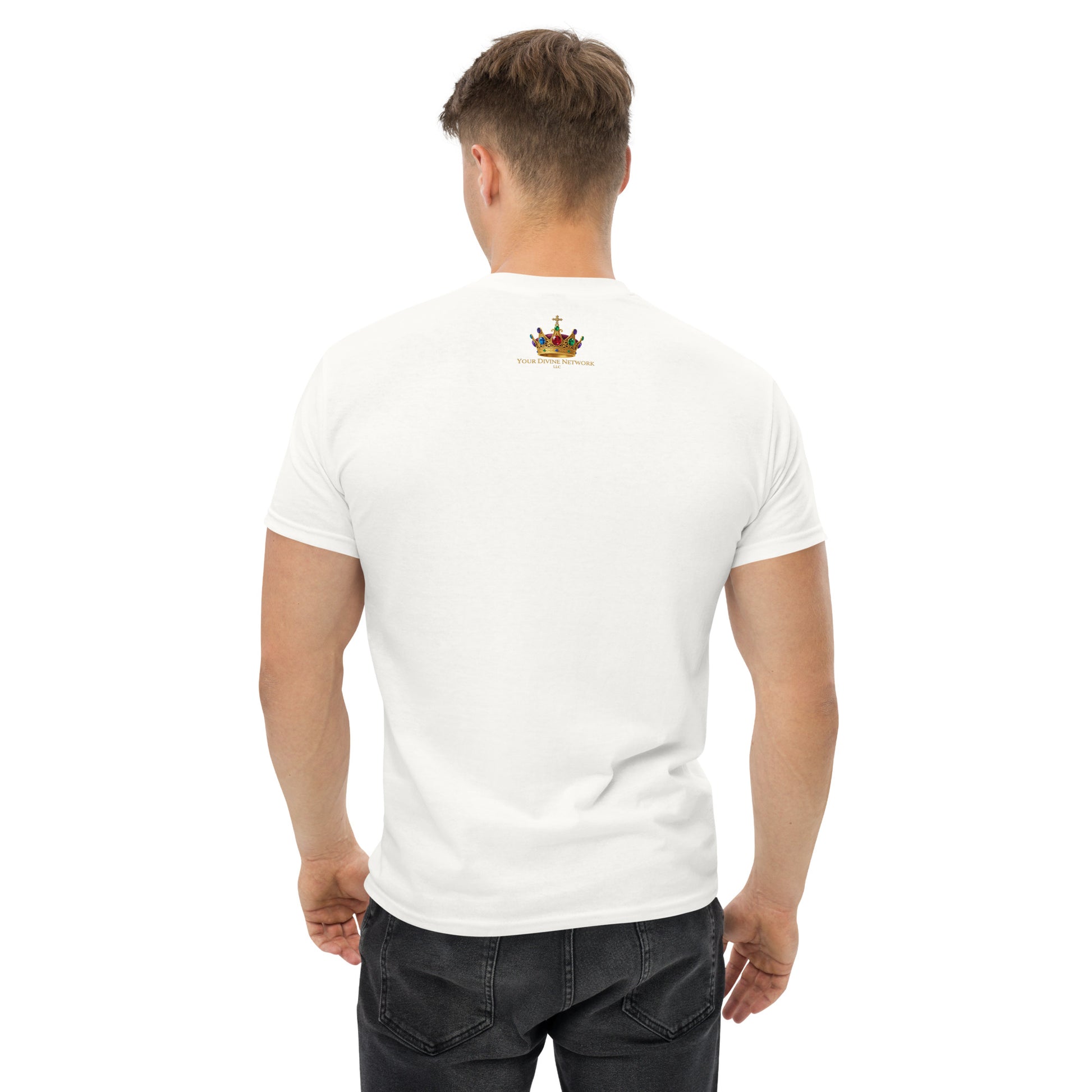 “Christian white t shirt survival turned into surrender design cross nails crown of thorns faith apparel”