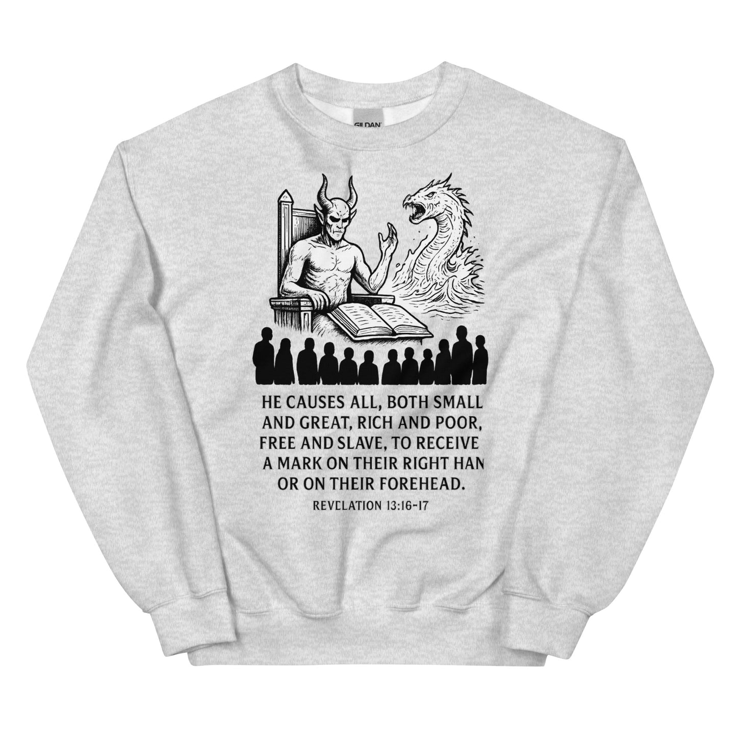 Christian sweatshirt – Revelation 13:16–17 – Mark of the Beast Prophecy – End Times Apparel – Bold Faith Apparel | Your Divine Network