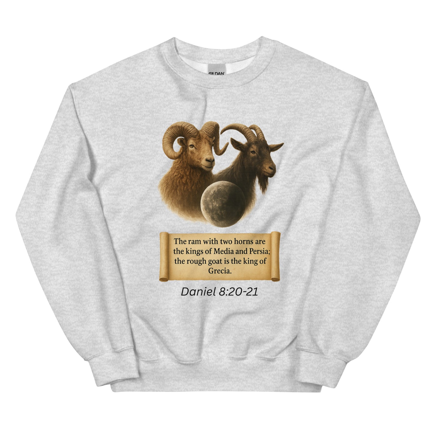 Christian prophecy sweatshirt Daniel 8 vision design – faith apparel
