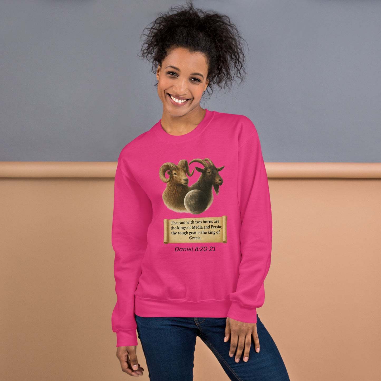 Christian prophecy sweatshirt Daniel 8 vision design – faith apparel
