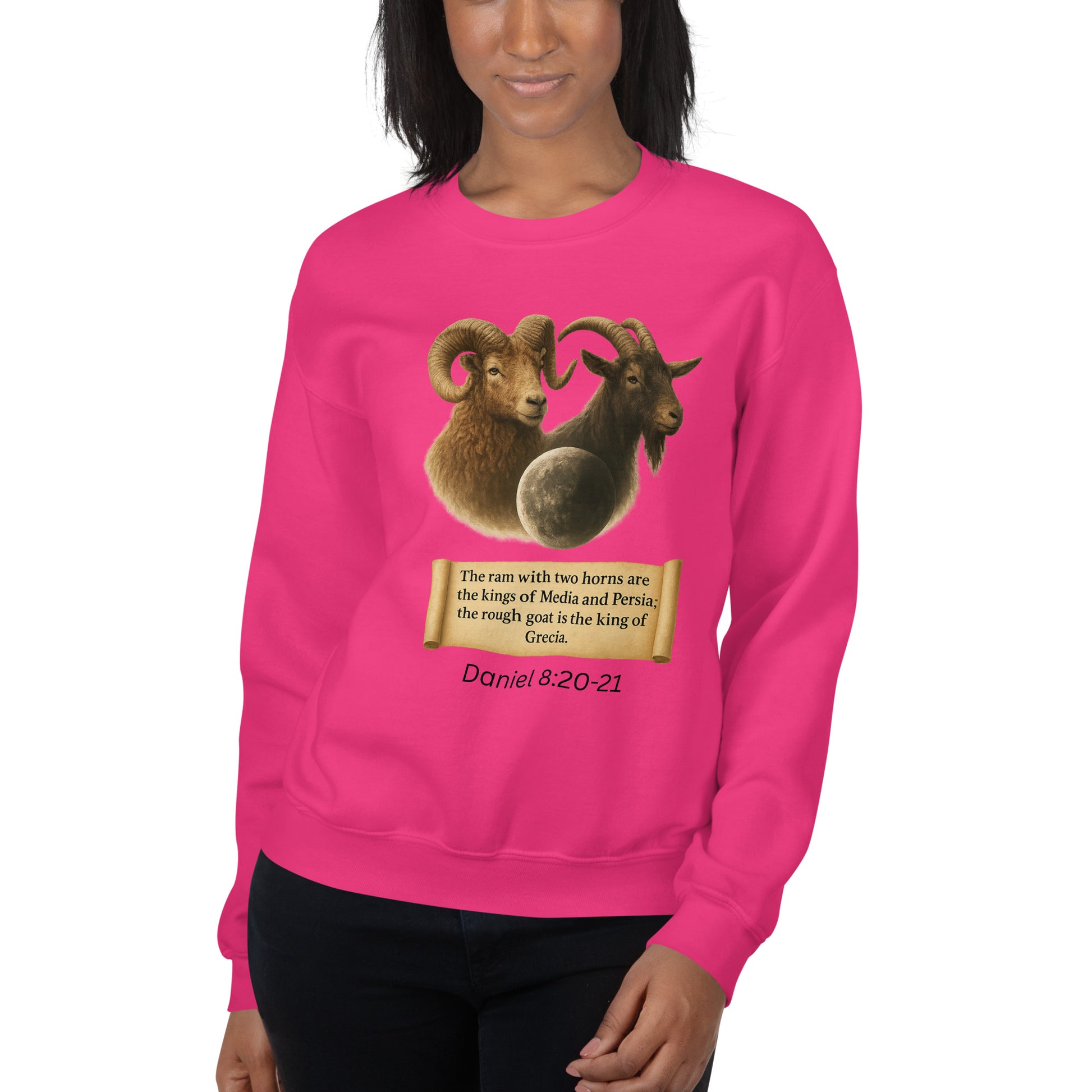 Christian prophecy sweatshirt Daniel 8 vision design – faith apparel