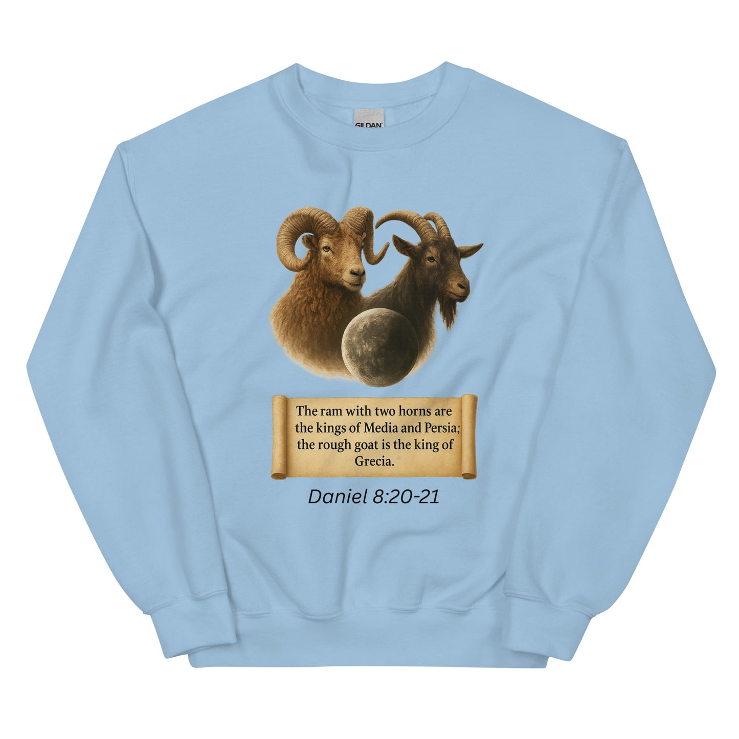 Christian prophecy sweatshirt Daniel 8 vision design – faith apparel