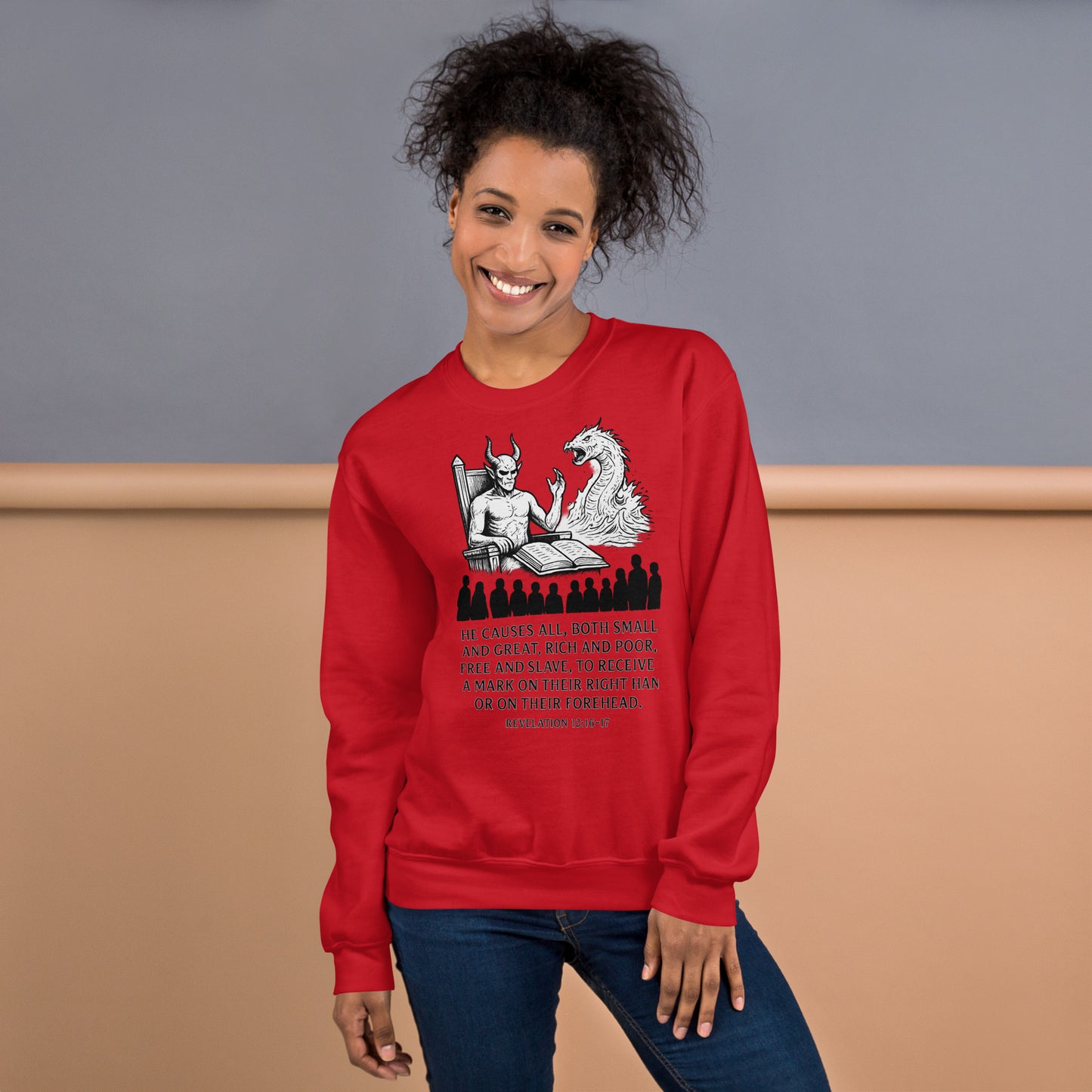 Christian sweatshirt – Revelation 13:16–17 – Mark of the Beast Prophecy – End Times Apparel – Bold Faith Apparel | Your Divine Network
