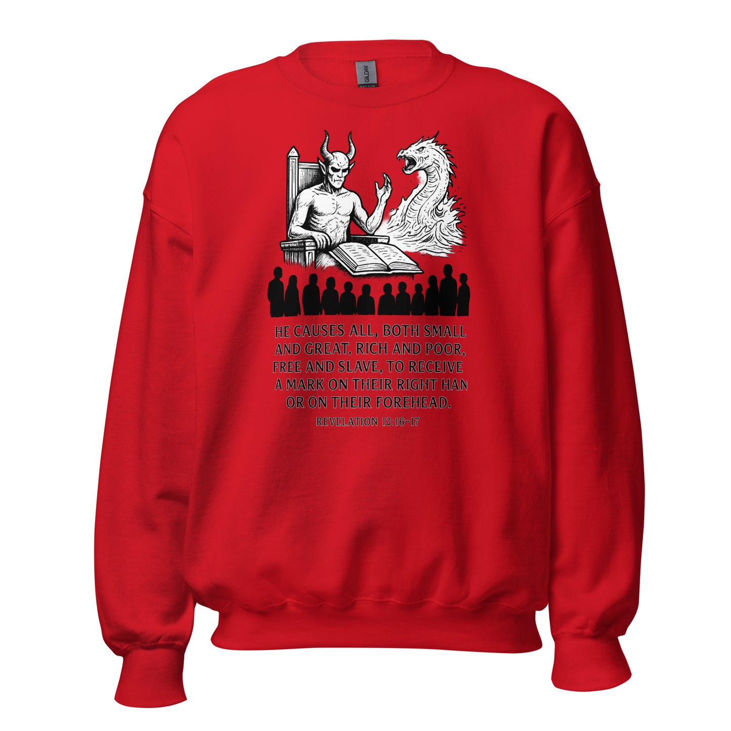 Christian sweatshirt – Revelation 13:16–17 – Mark of the Beast Prophecy – End Times Apparel – Bold Faith Apparel | Your Divine Network