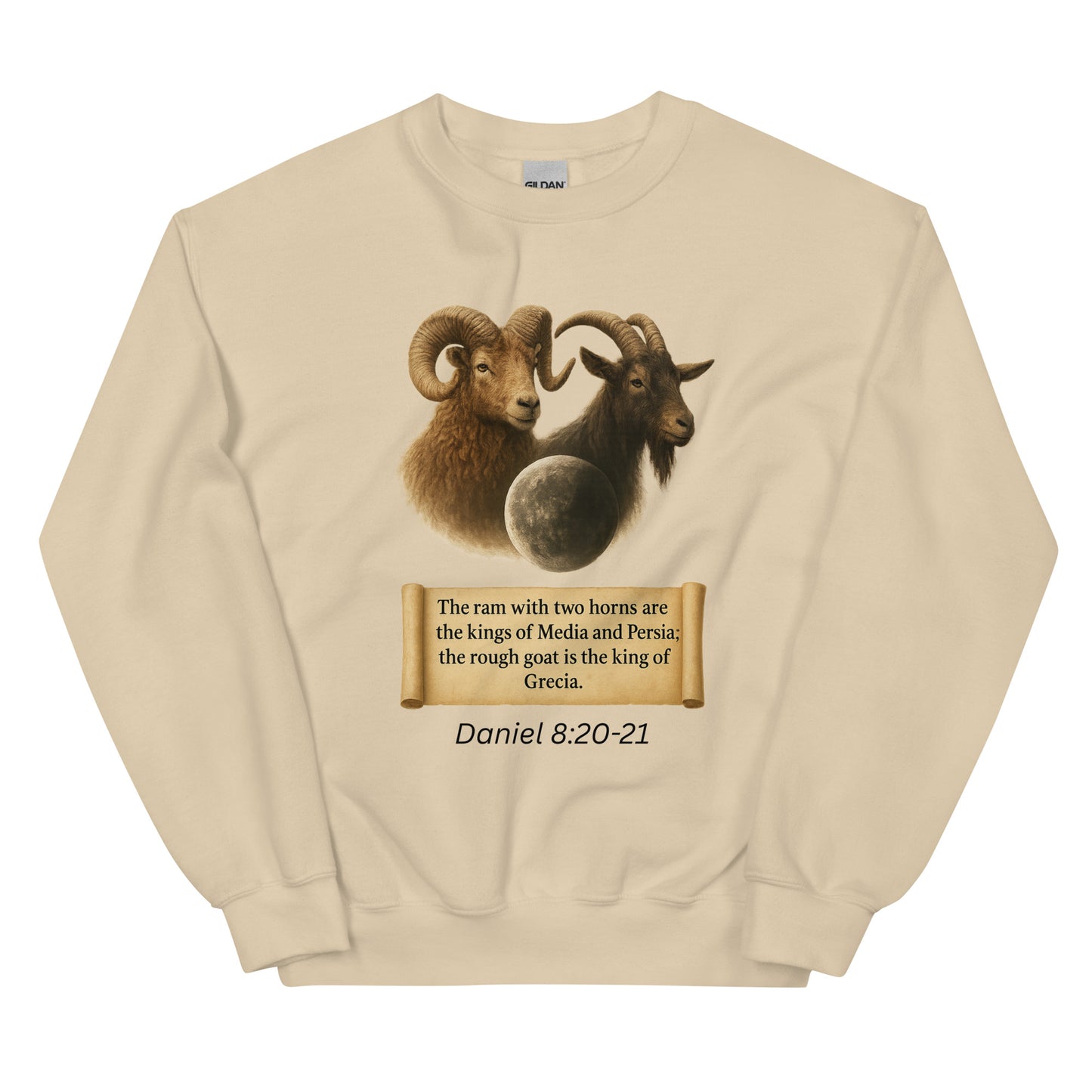 Christian prophecy sweatshirt Daniel 8 vision design – faith apparel