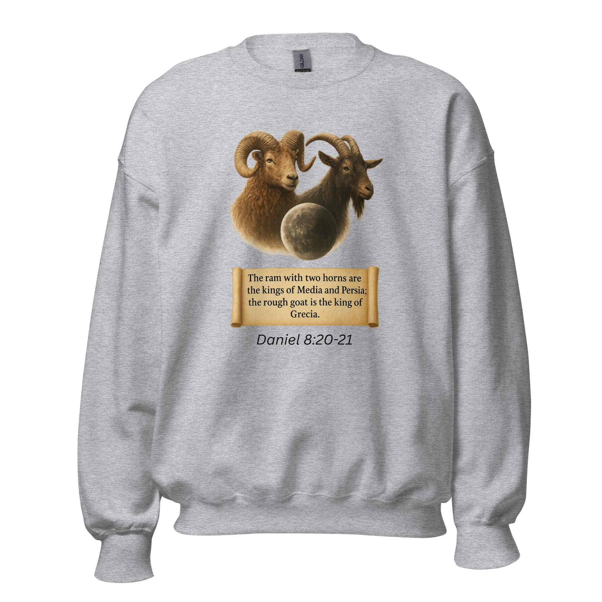 Christian prophecy sweatshirt Daniel 8 vision design – faith apparel