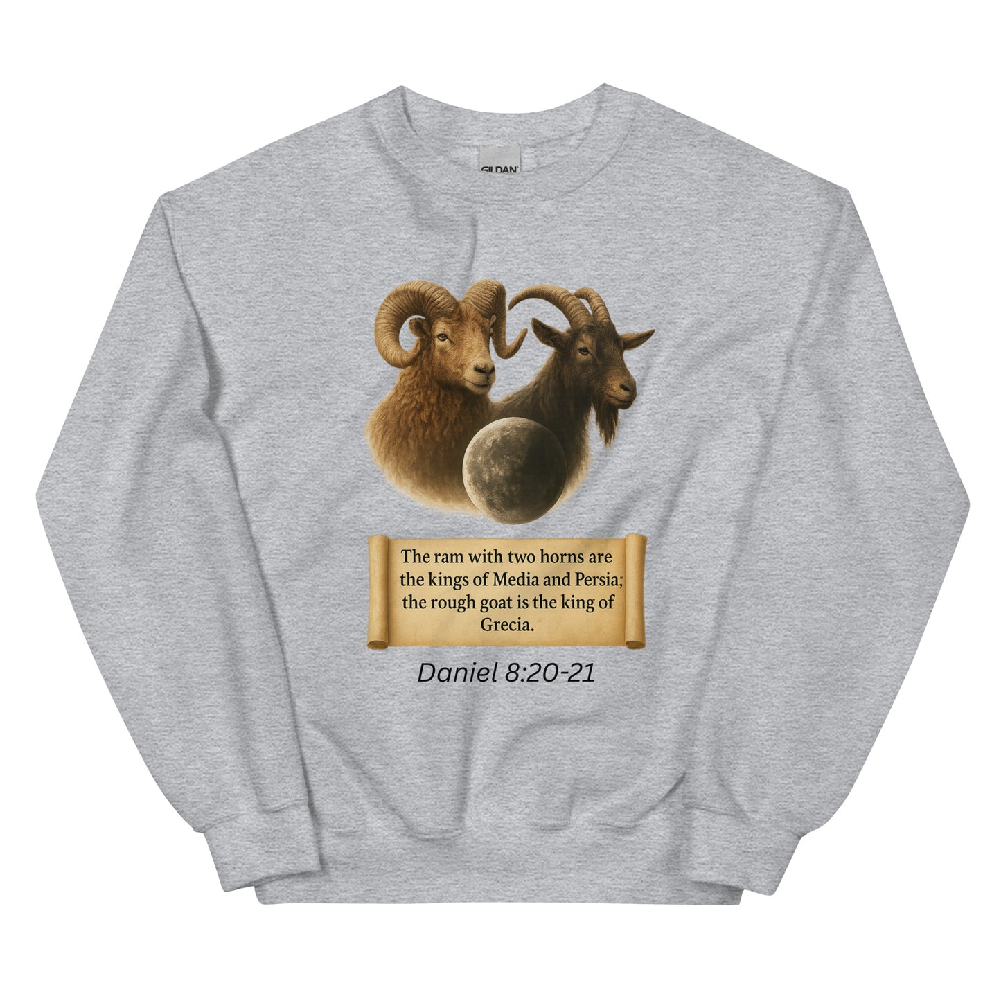 Christian prophecy sweatshirt Daniel 8 vision design – faith apparel