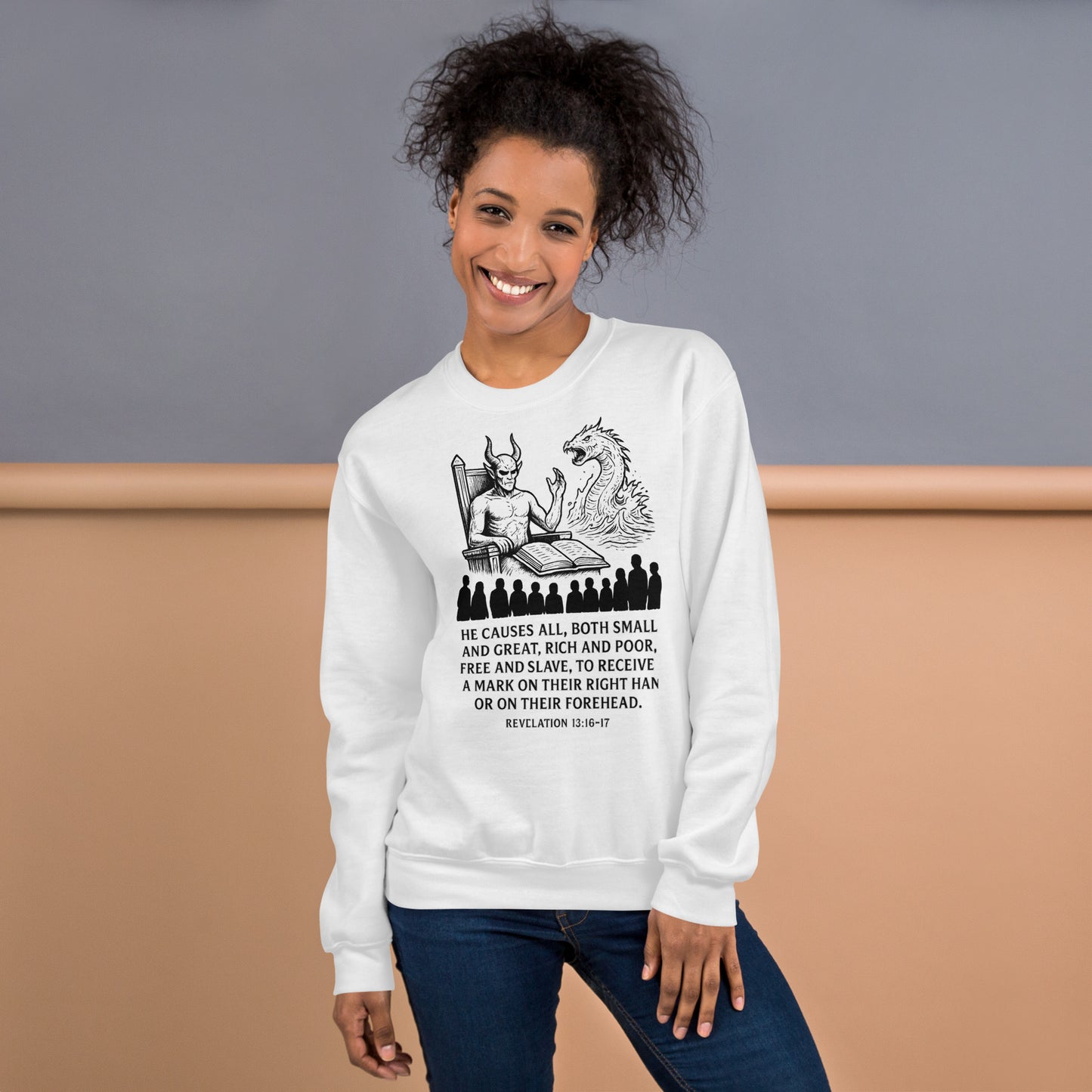Christian sweatshirt – Revelation 13:16–17 – Mark of the Beast Prophecy – End Times Apparel – Bold Faith Apparel | Your Divine Network