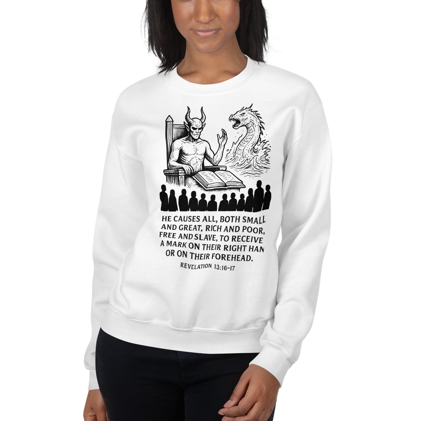 Christian sweatshirt – Revelation 13:16–17 – Mark of the Beast Prophecy – End Times Apparel – Bold Faith Apparel | Your Divine Network