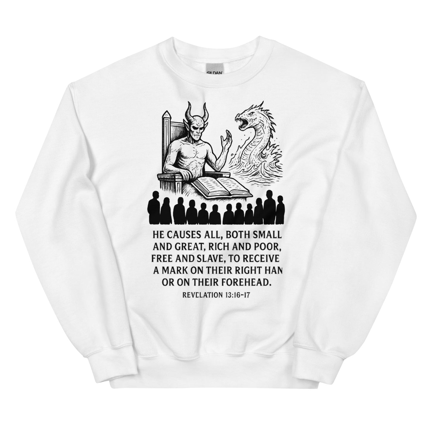 Christian sweatshirt – Revelation 13:16–17 – Mark of the Beast Prophecy – End Times Apparel – Bold Faith Apparel | Your Divine Network