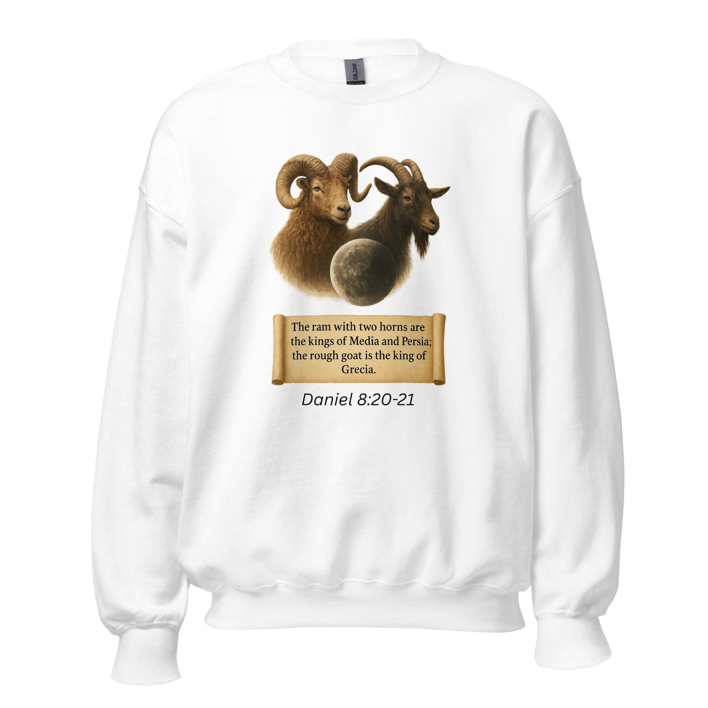 Christian prophecy sweatshirt Daniel 8 vision design – faith apparel