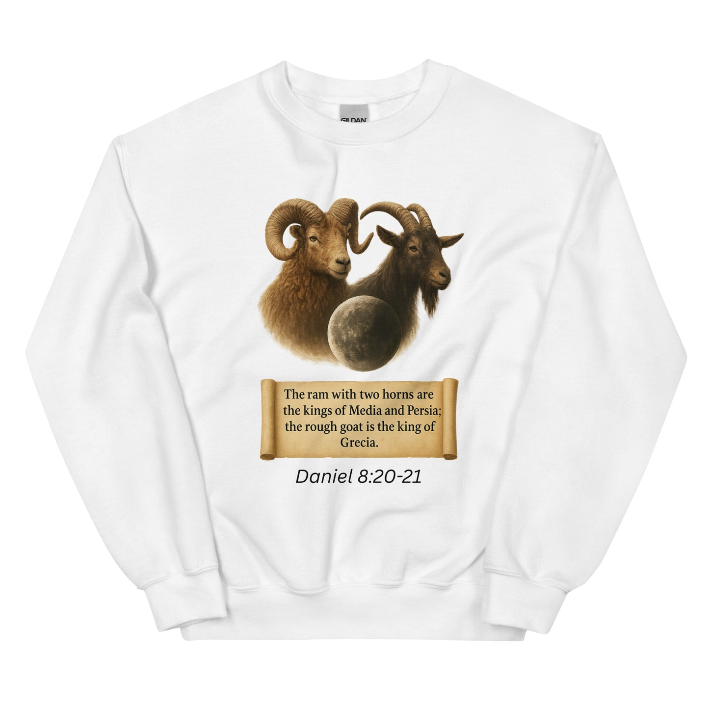 Christian prophecy sweatshirt Daniel 8 vision design – faith apparel