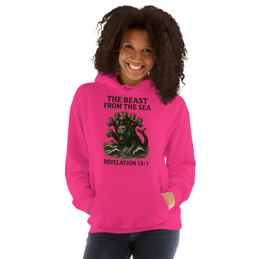 Christian hoodie – Beast from the Sea – Revelation 13:1 prophecy design – End Times Apparel – Bold Faith Apparel | Your Divine Network