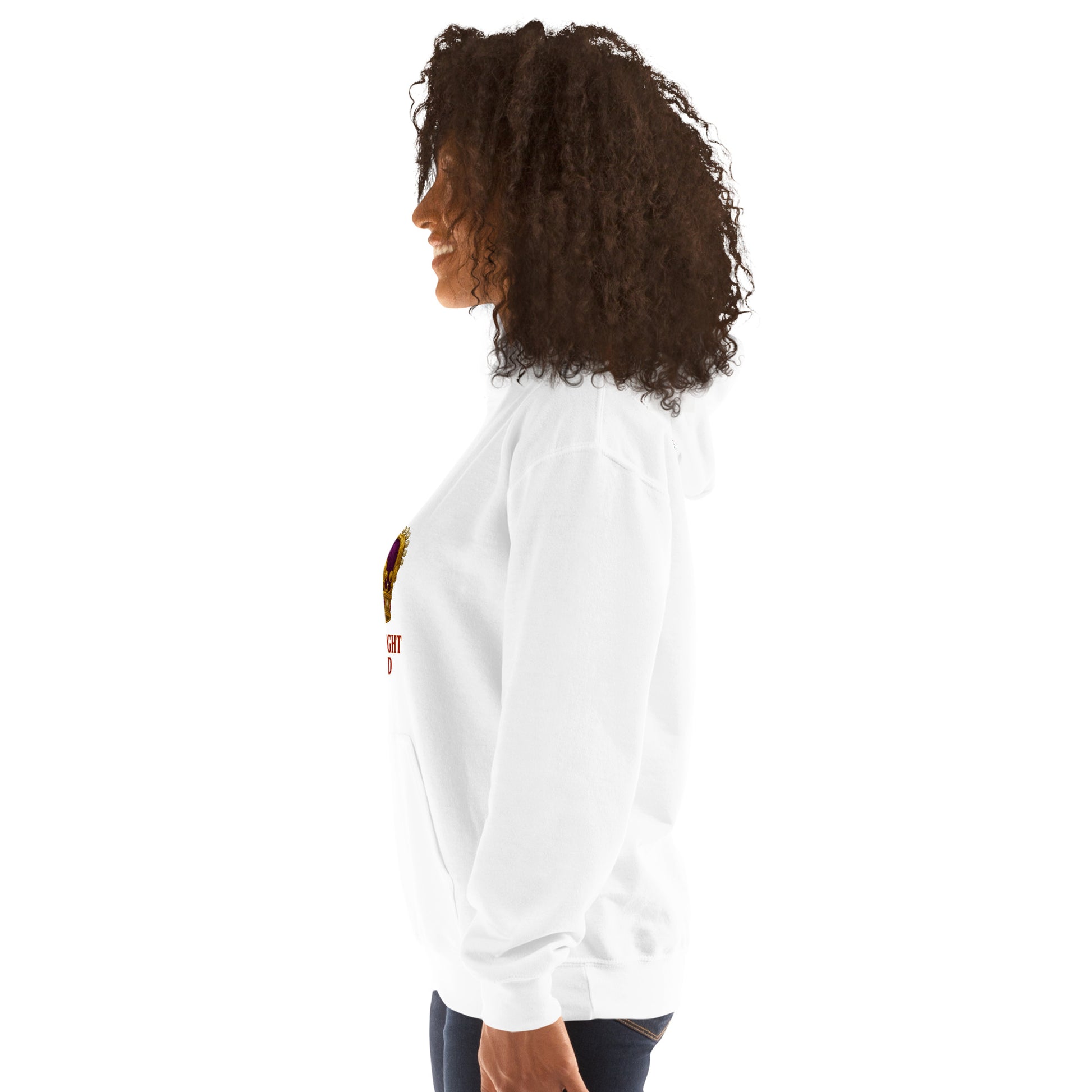 Christian Redeemed Crown hoodie with Blood Bought royal faith design.