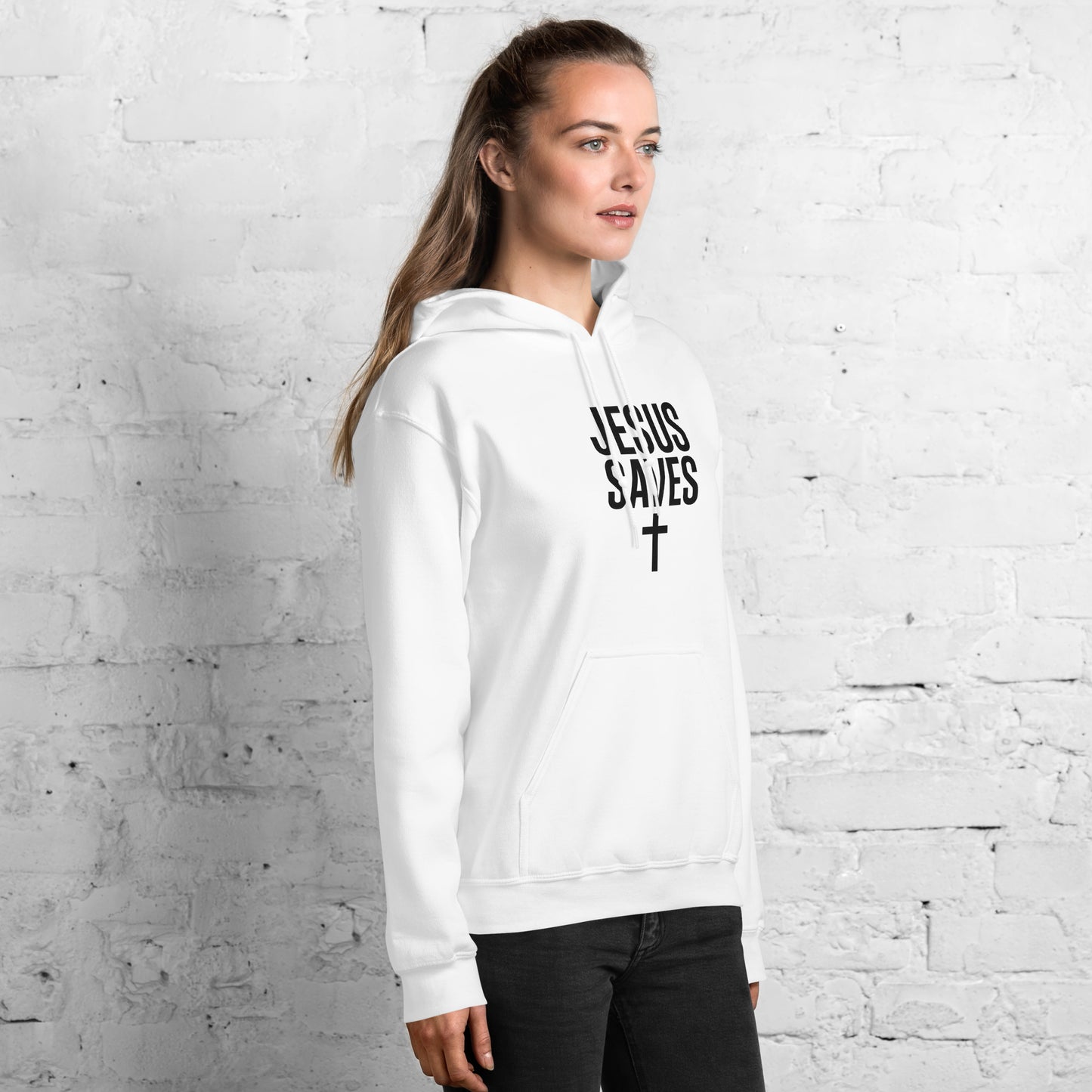 Jesus Saves hoodie Christian gospel message faith based apparel design