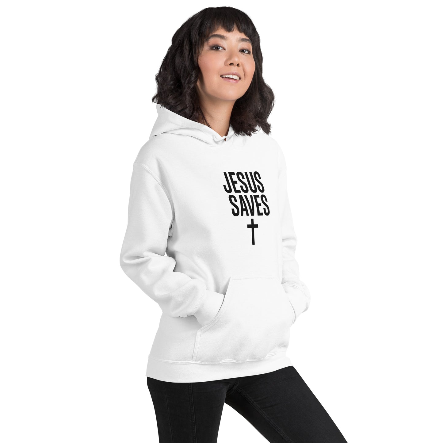 Jesus Saves hoodie Christian gospel message faith based apparel design