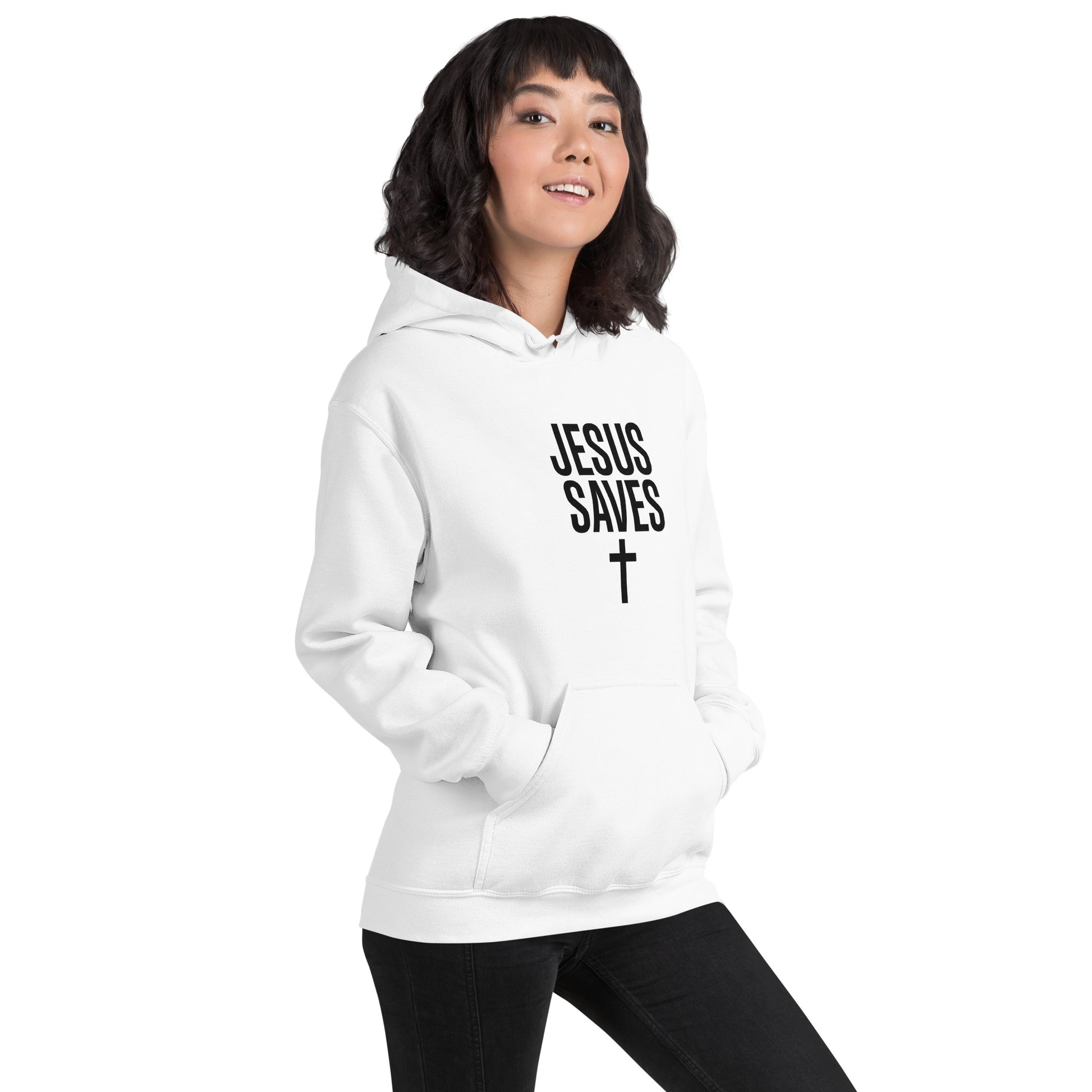 Jesus Saves hoodie Christian gospel message faith based apparel design