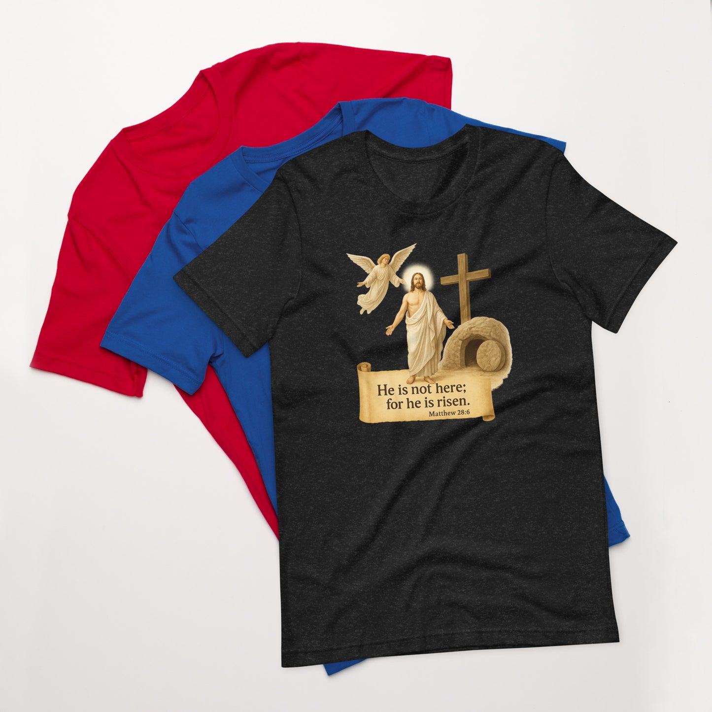 Christian t-shirt – Jesus Is Risen – Resurrection t-shirt – Bold Faith Apparel | Your Divine Network