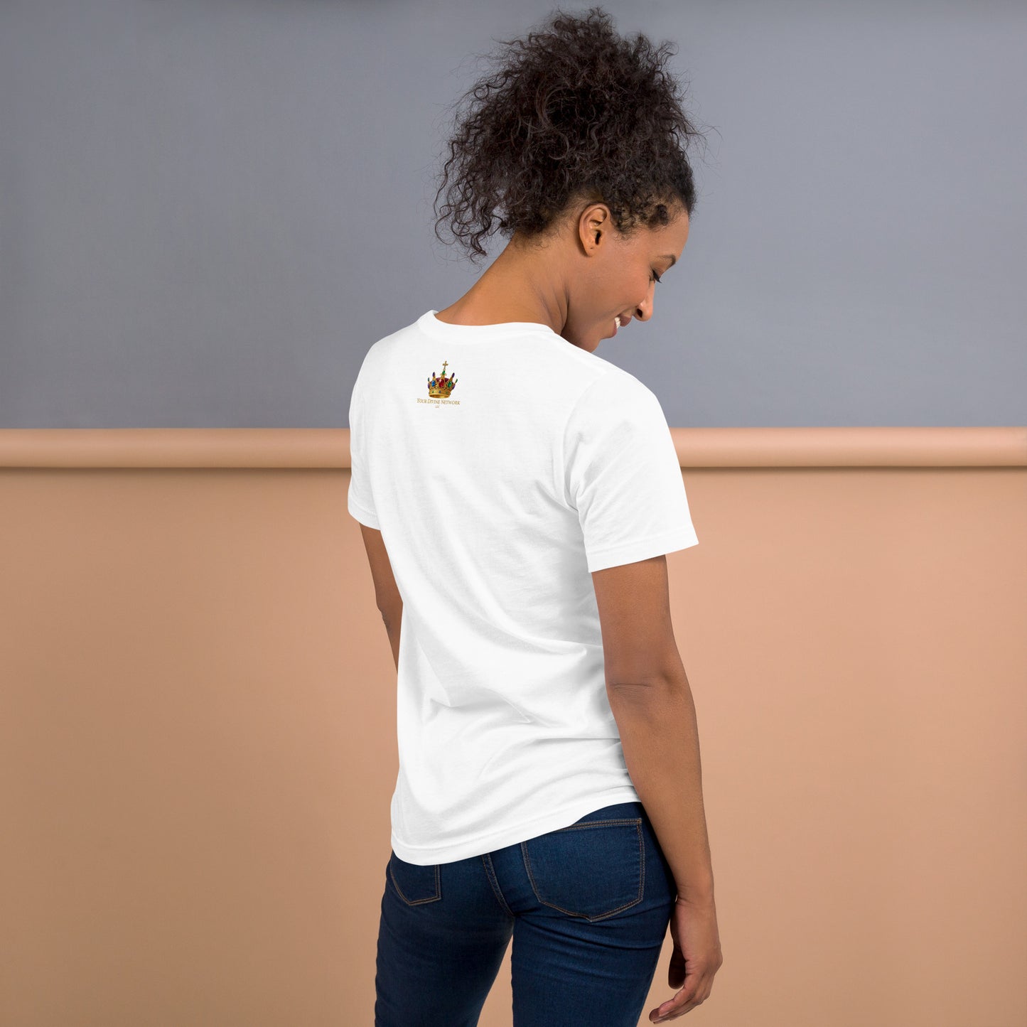 Christian family shirt design reading Blessed With Heaven Sent with Psalm 127:3, featuring a royal crown, purple and gold crest, and faith-based artwork for matching family shirts.