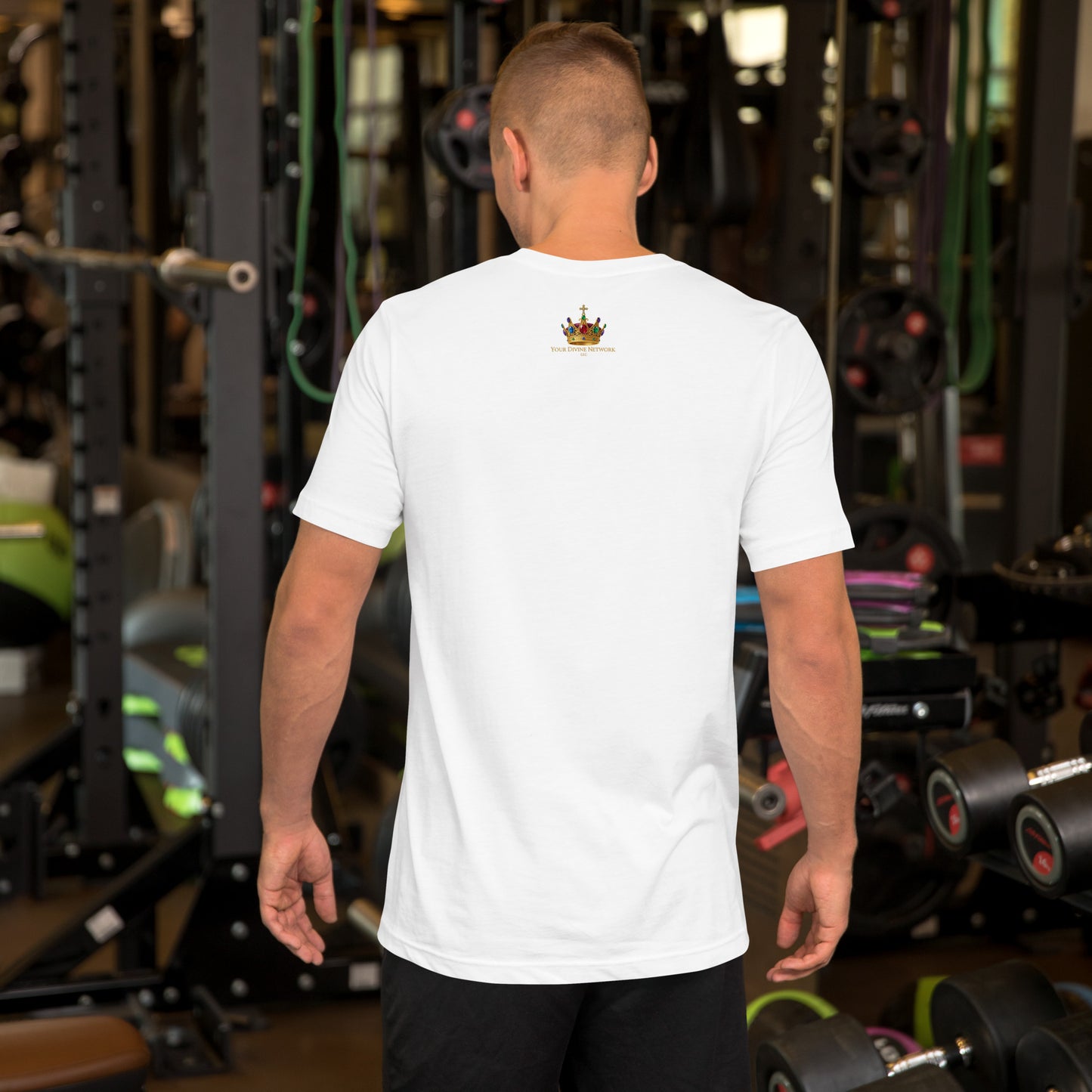 Minimalist white Bella Canvas Christian t-shirt featuring the word “Truth” in elegant black typography with subtle faith-inspired design details.