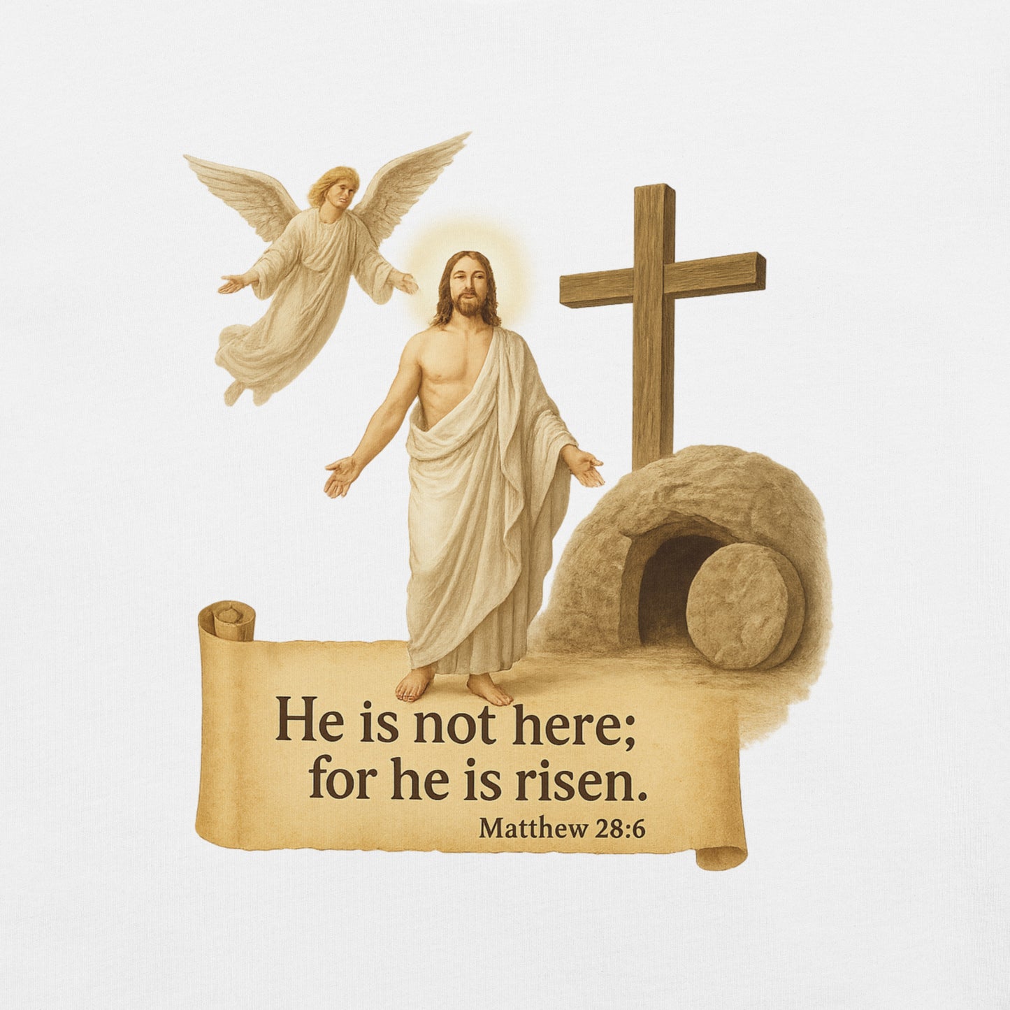 Christian t-shirt – Jesus Is Risen – Resurrection t-shirt – Bold Faith Apparel | Your Divine Network