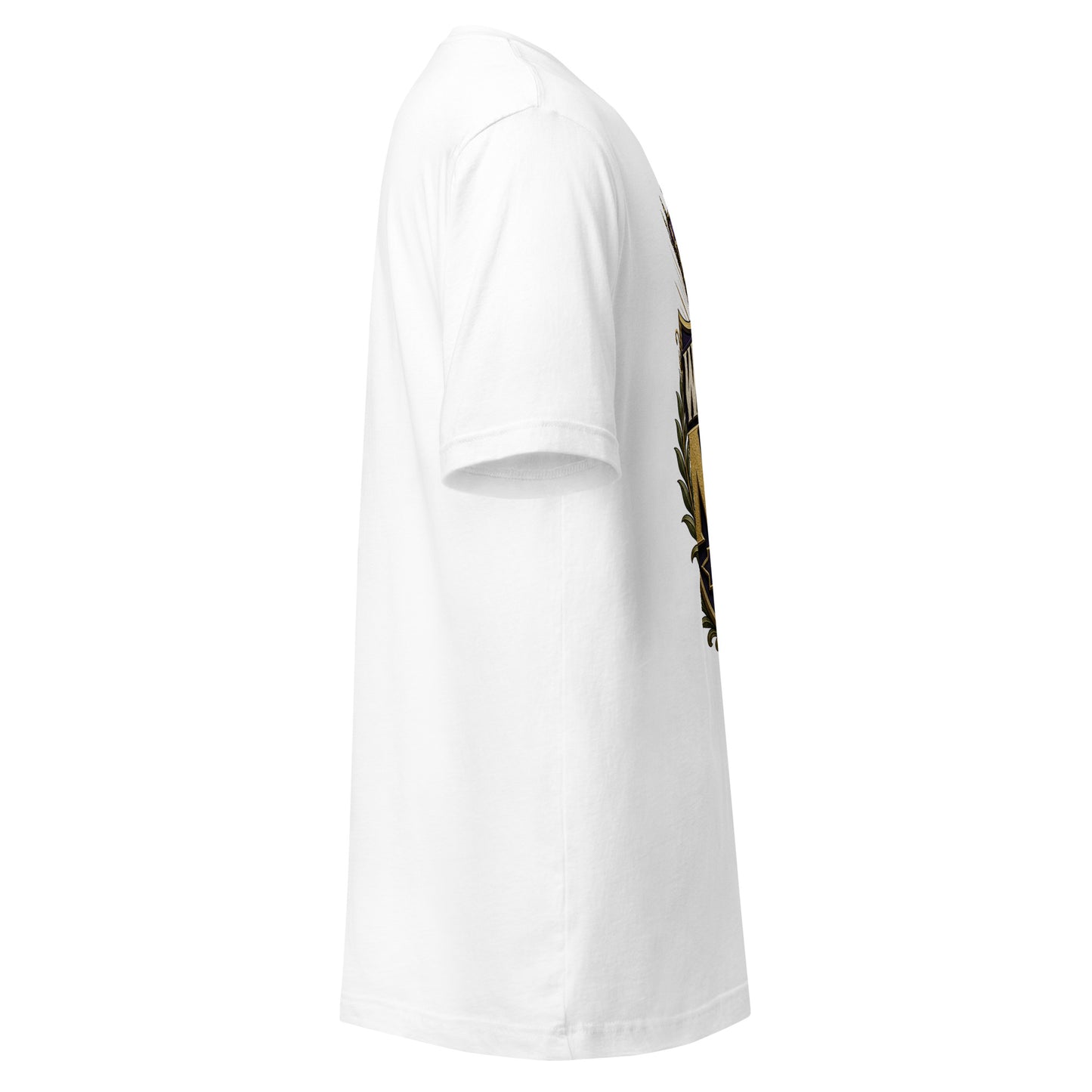 Wonderfully Made Psalm 139:14 men's Christian t-shirt in with royal crown and shield design — faith-based apparel for men of God